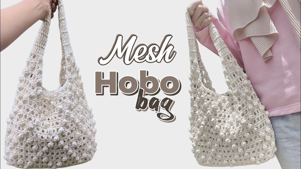 Crochet mesh hobo bag tutorial | Step by step tutorial | Tote bag tutorial #crochet 