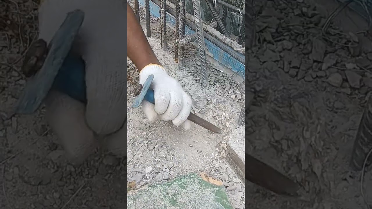 hands skill || used proper chisel for concrete slab