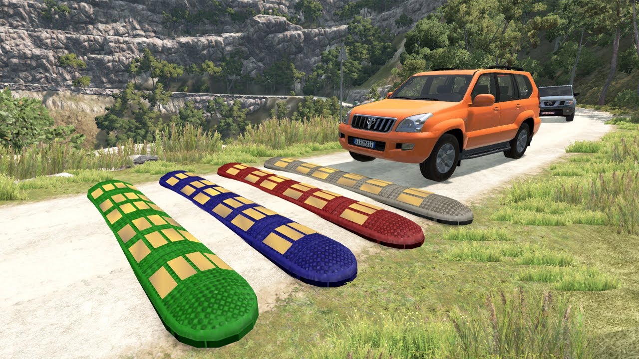 Cars vs Massive Speed Bumps #9 beamng drive