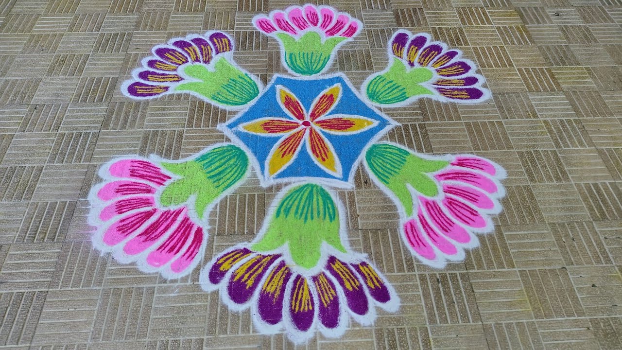 ✨Simple colour kolam design| Rangoli | 🪔 Margazhi kolam| Rangoli book | மார்கழி கோலங்கள்