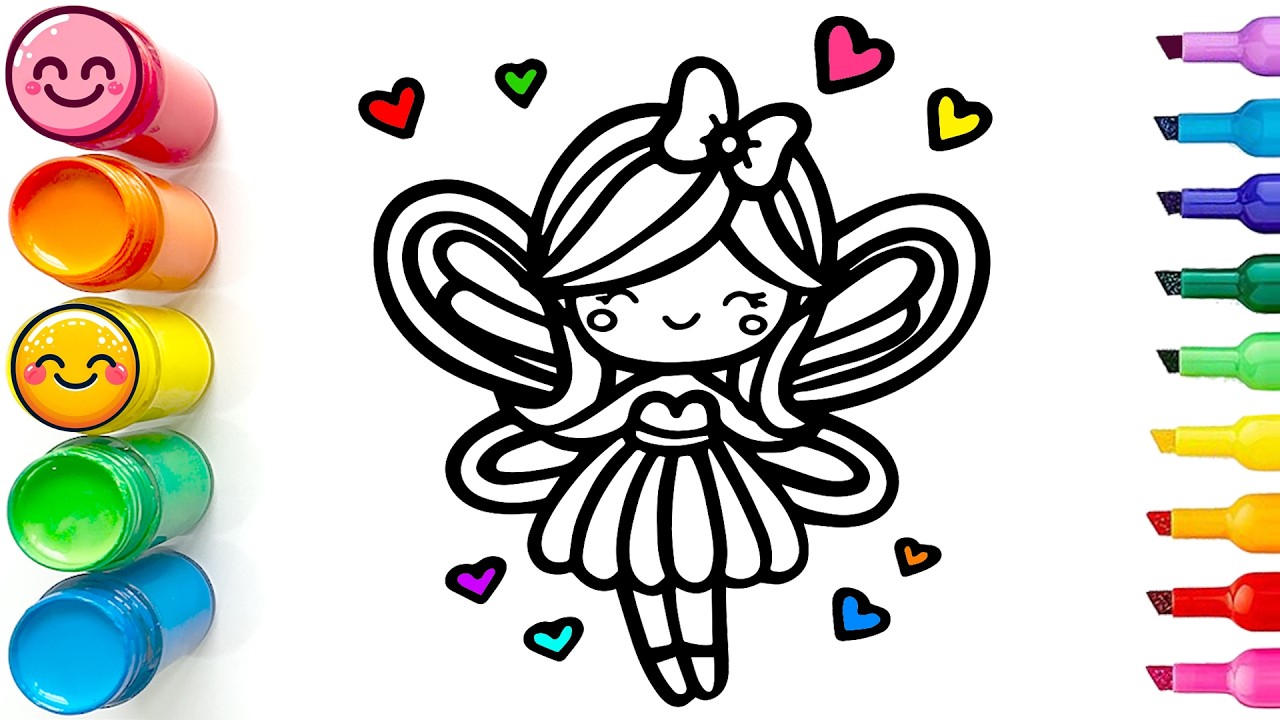 Drawing and Coloring an Adorable Fairy | Easy Step by Step Drawing Tutorial for Beginners