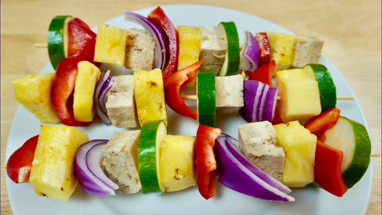Tofu Kabobs (Kebabs) with Pineapple Marinade