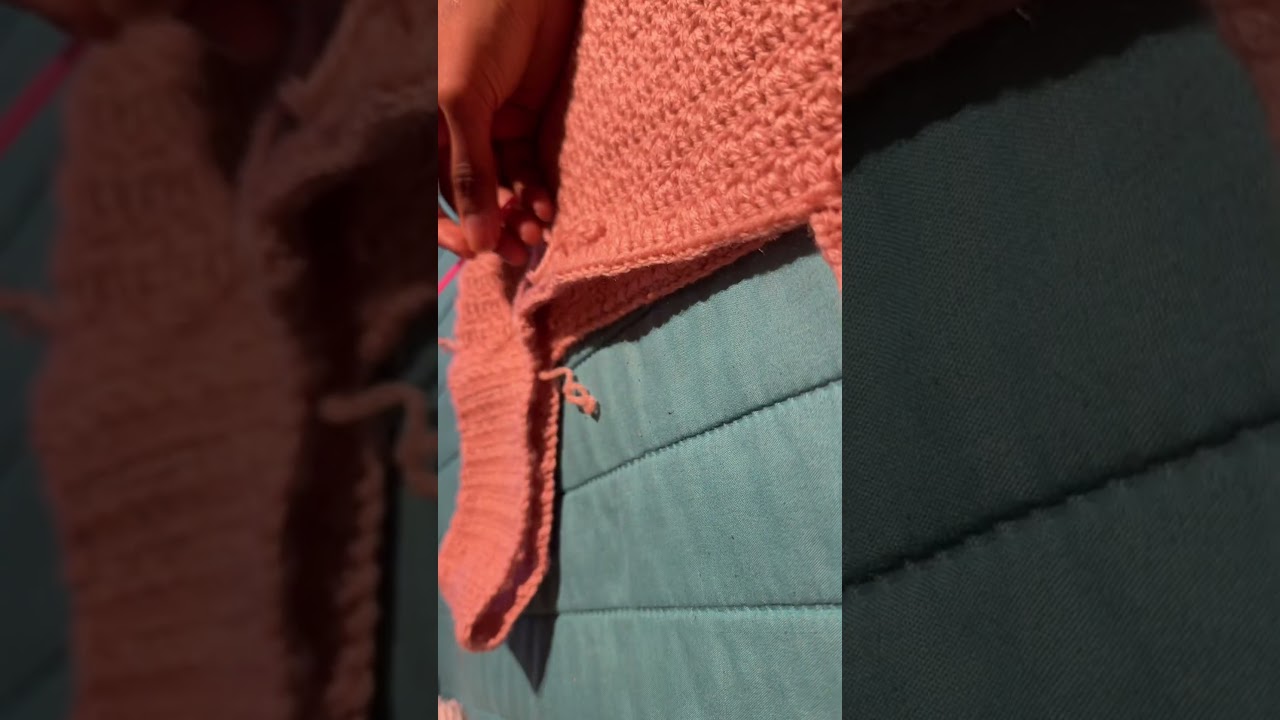 🧶Finished the last row.Now, sewing left! 🪡