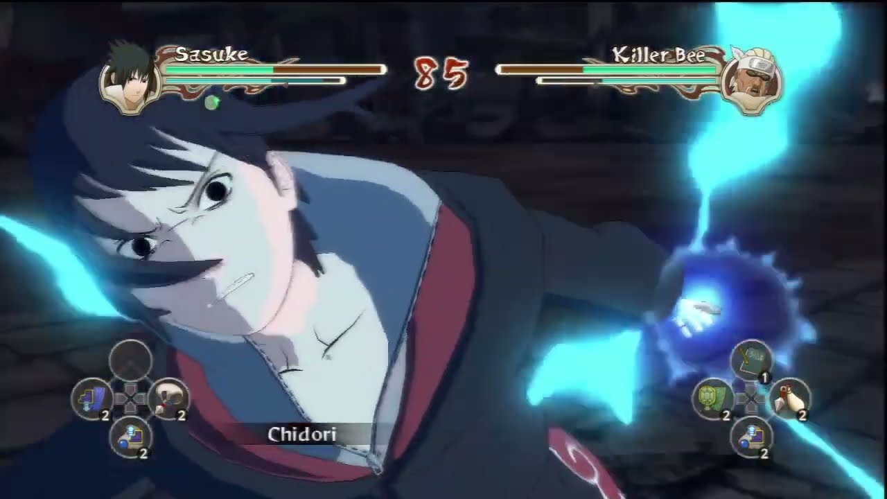 Naruto Ninja Storm 2 - Akatsuki Sasuke VS Killer Bee