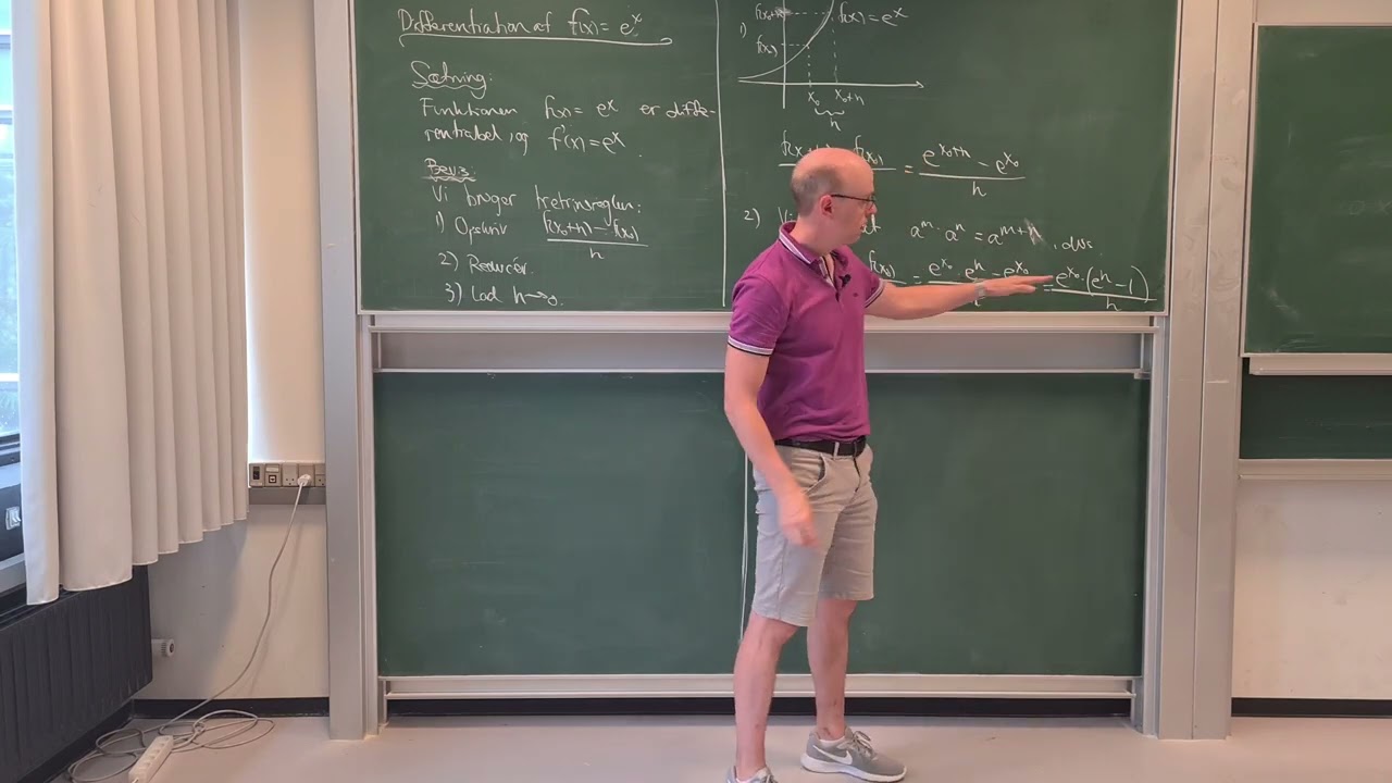 Differentiation af y=e^x - bevis