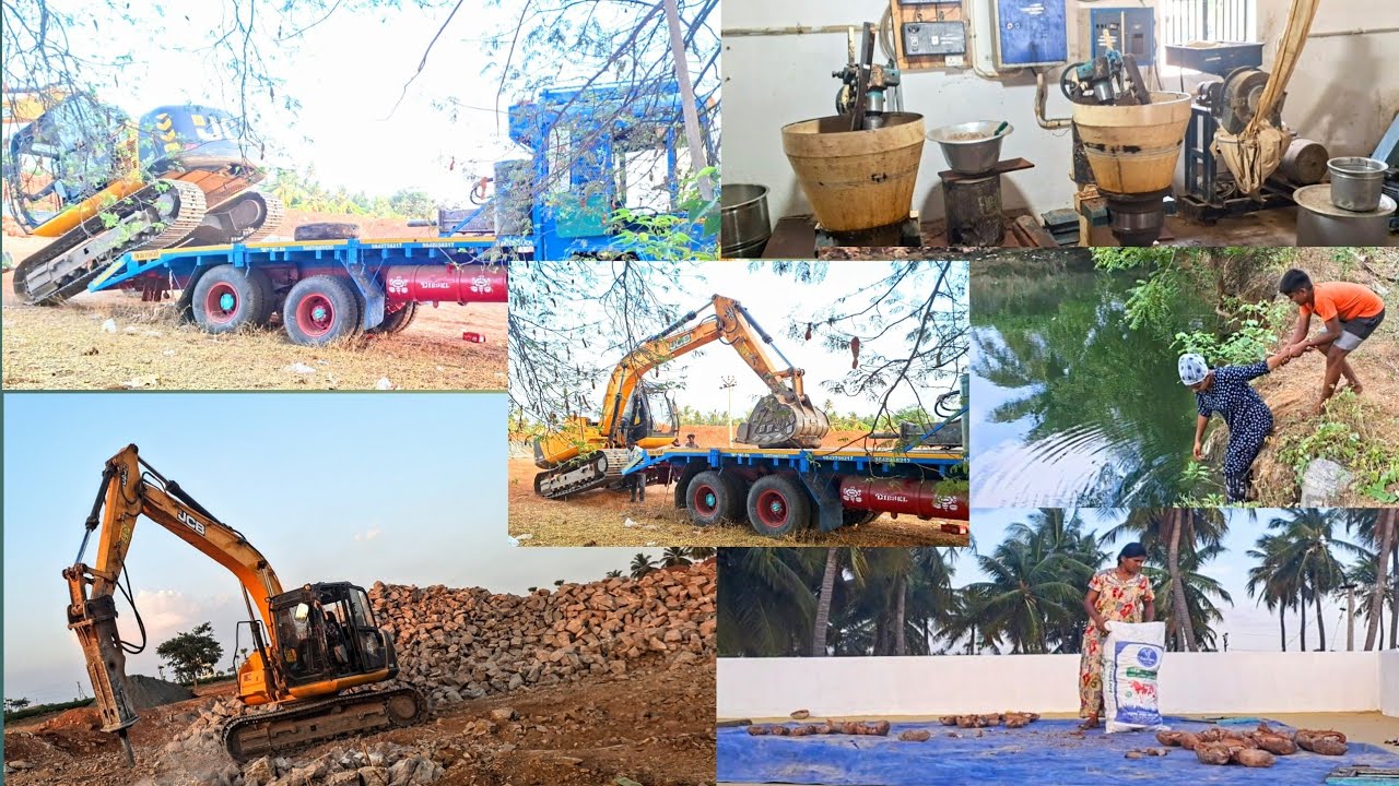 காட்டில் பாறையை 🪨 உடச்சுட்டு,JCB வெச்சு🚜 சமம் பன்னப்போறோம் one day vlog with JCB💛#pannaithottam