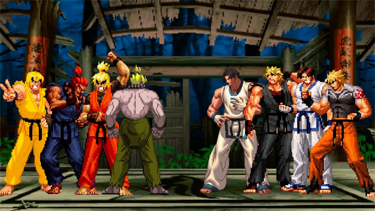 [KOF Mugen] Ken & akuma Team vs Ryo Sakazaki & Kim Kaphwan Team