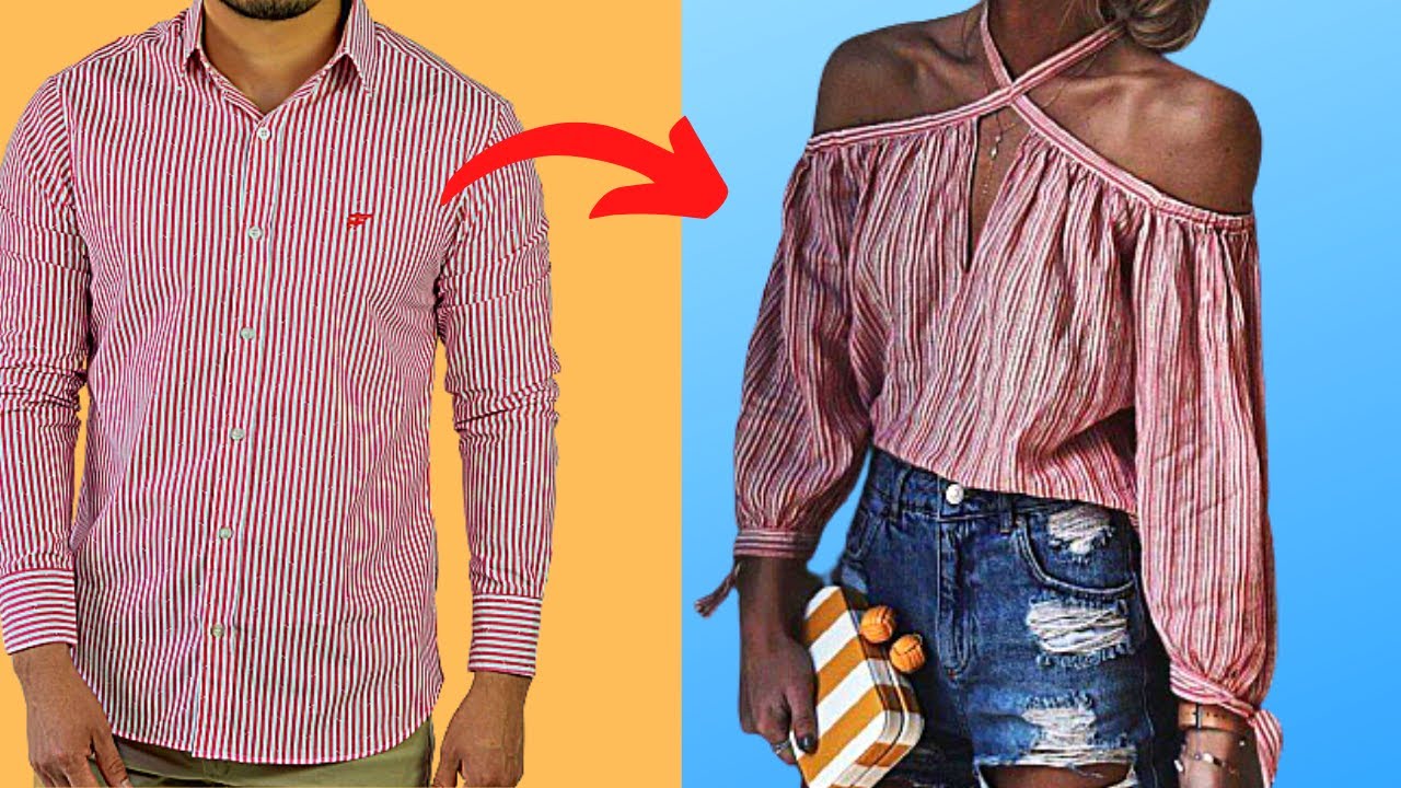transforme suas roupas - customização de camisa social masculina