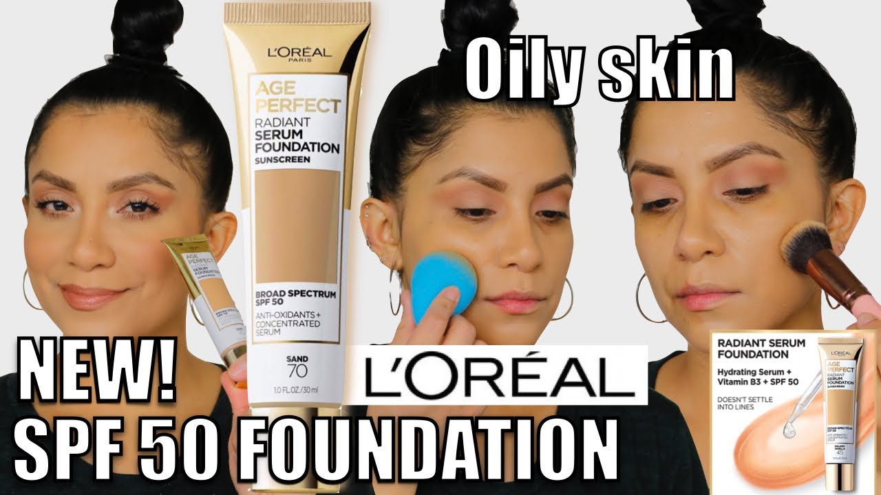 NEW L'OREAL AGE PERFECT RADIANT SERUM SPF 50 FOUNDATION+ 2 DAY WEAR TEST| OILY SKIN | MagdalineJanet