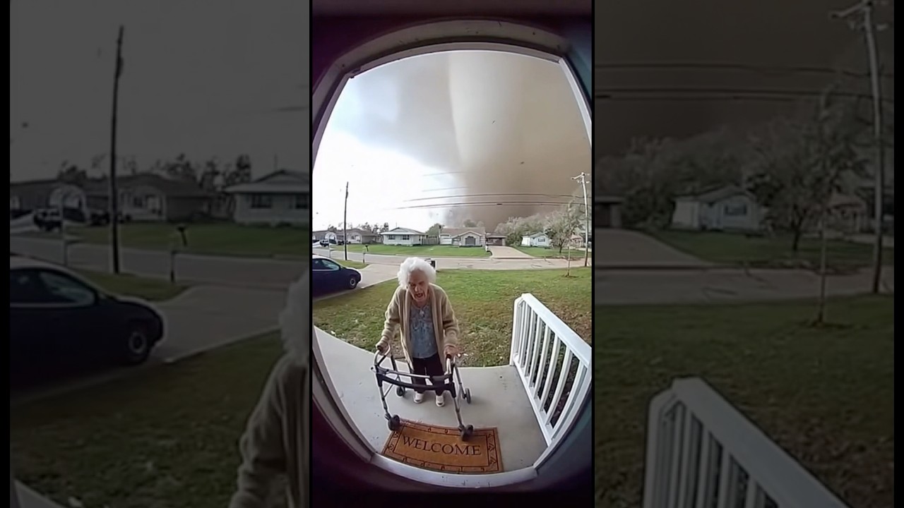 Poor Grandma Gets Sucked Up Into a Tornado 🌪️🧓😭 #RingCam #Storm #Tornado
