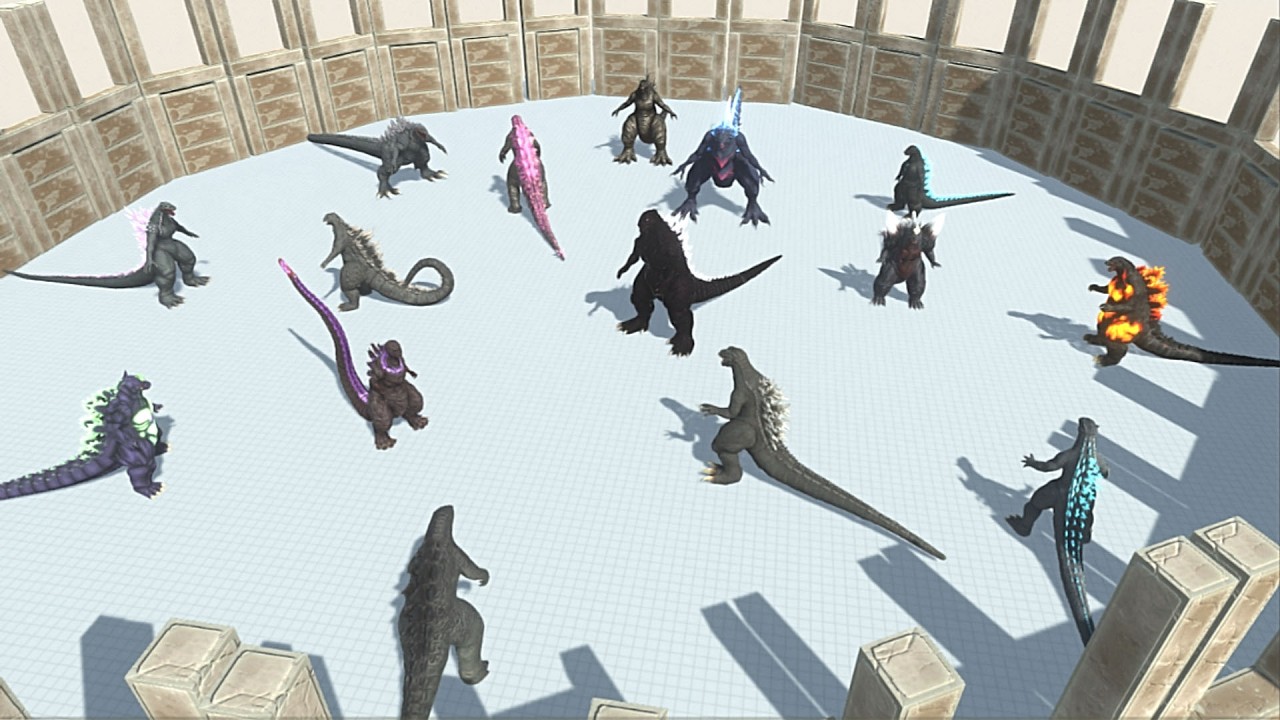 All Godzilla Battle Royale (4 Round) - Animal Revolt Battle Simulator | ARBS