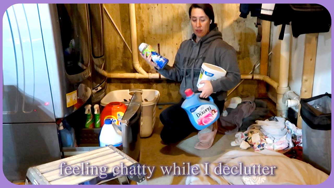 Come Declutter the Basement Laundry Space with me, I'm feeling chatty | 28 Day Declutter