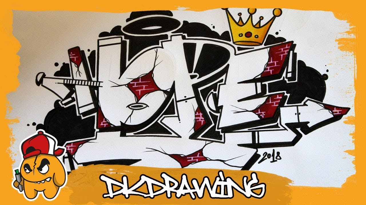How to draw graffiti letters HOPE (2k18)