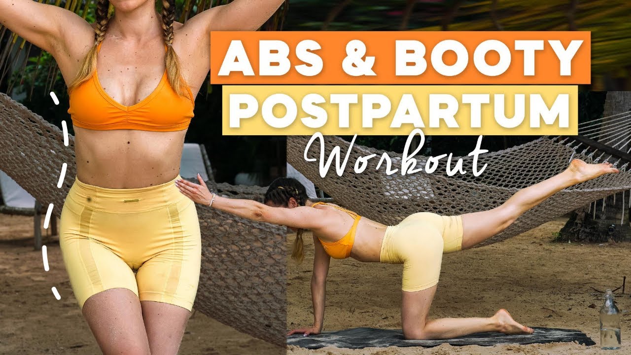 TIGHT TUMMY & ROUND BOOTY WORKOUT 🍑 // R&uuml;ckbildung &Uuml;bungen 💪 // Schlank nach Baby