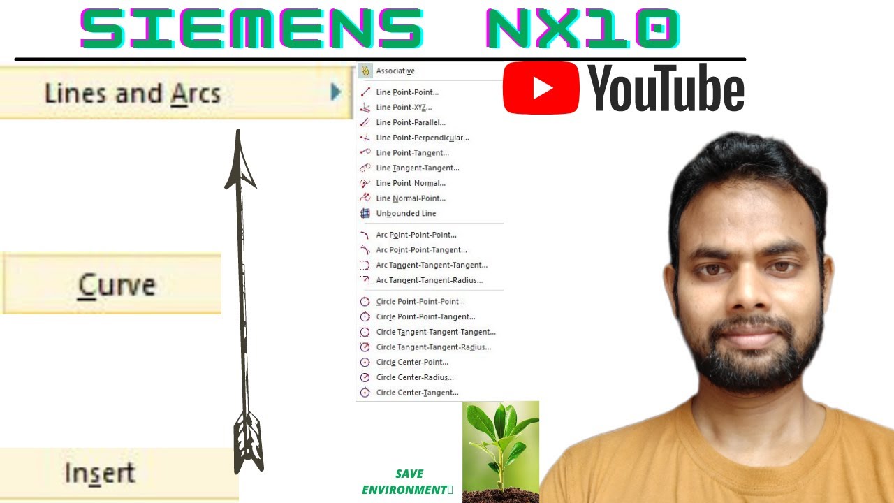 How to use Lines and Arcs command in Siemens NX10 | Lines and Arcs Command complete description