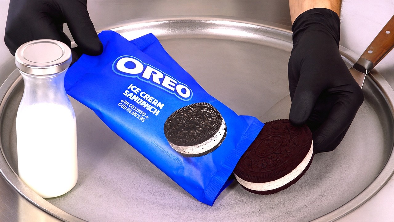 Oreo Ice Cream Sandwich Turns Into Ice Cream Rolls | Satisfying Visual ASMR