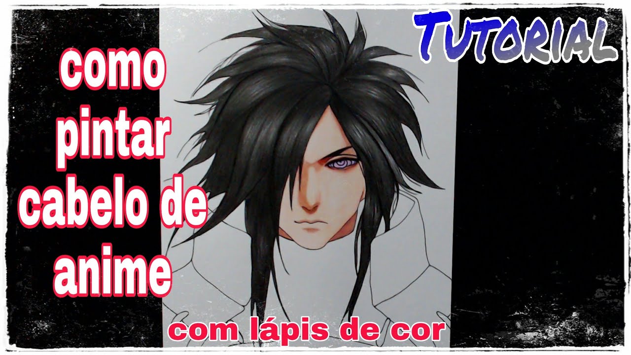 como pintar cabelo preto de anime/how to paint anime black hair..(Joás arte)