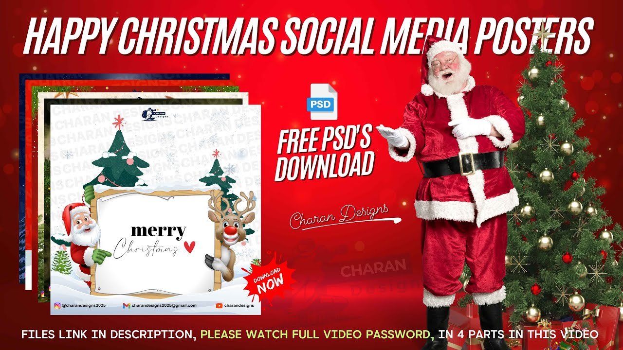 CHRISTMAS 2025 SPECIAL POSTER DESIGN | FREE PSD DOWNLOAD | CHARAN DESIGNS