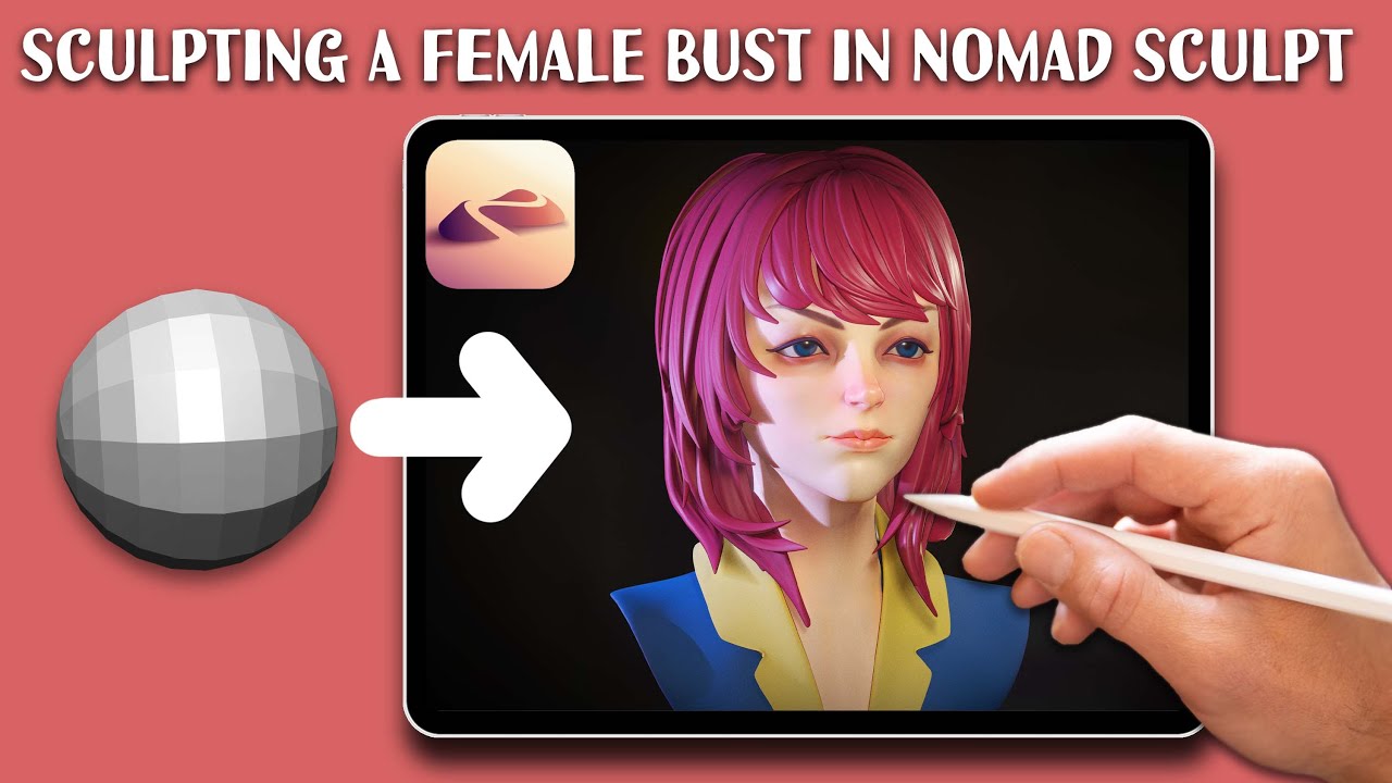 Sculpting a Head on the iPad | Nomad Sculpt Timelapse