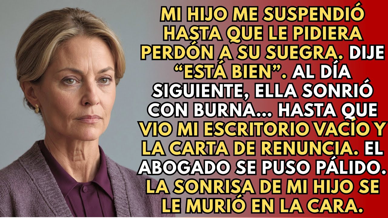 Mi hijo me suspendió por no pedir perdón. Dije «está bien». Al día siguiente, él cayó.