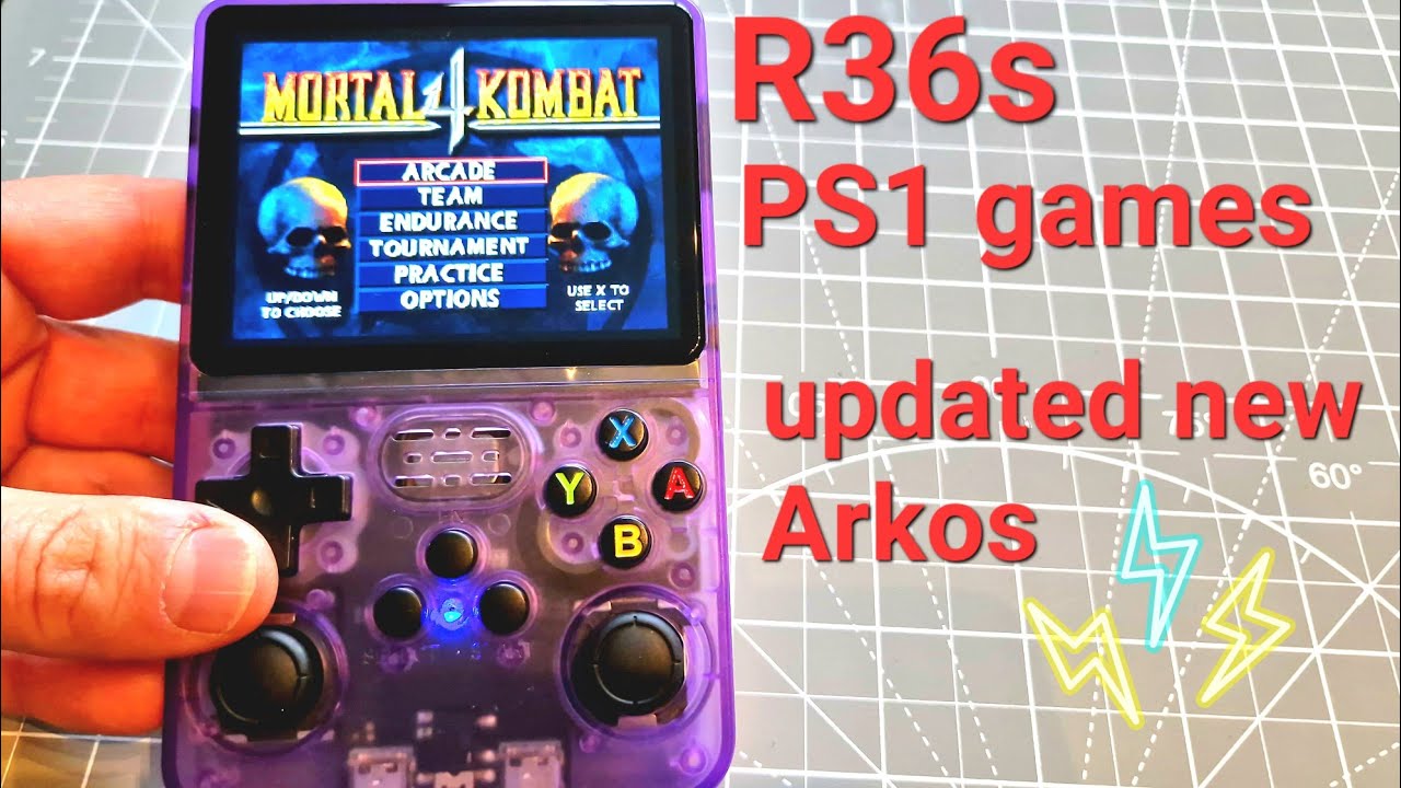 New R36s Handheld testing ps1 games , updated new arkos system !