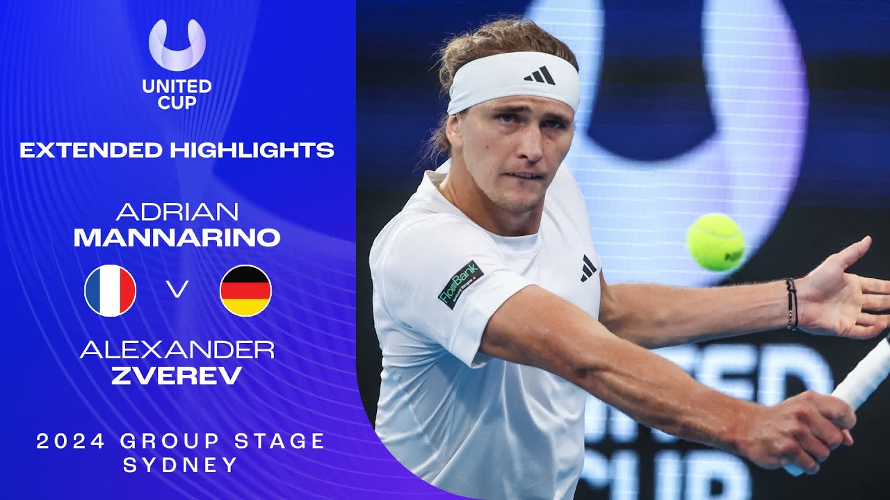 Adrian Mannarino v Alexander Zverev Extended Highlights | United Cup 2024 Group D