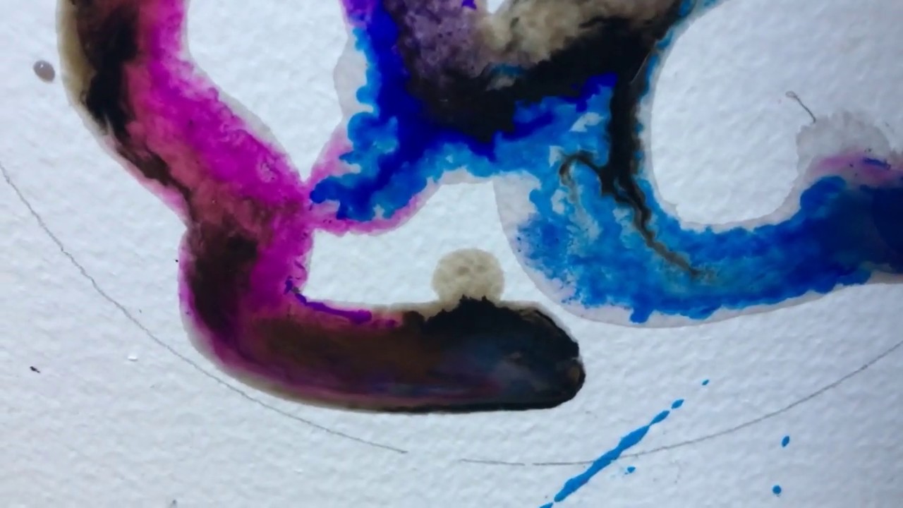 Ink pouring on paper