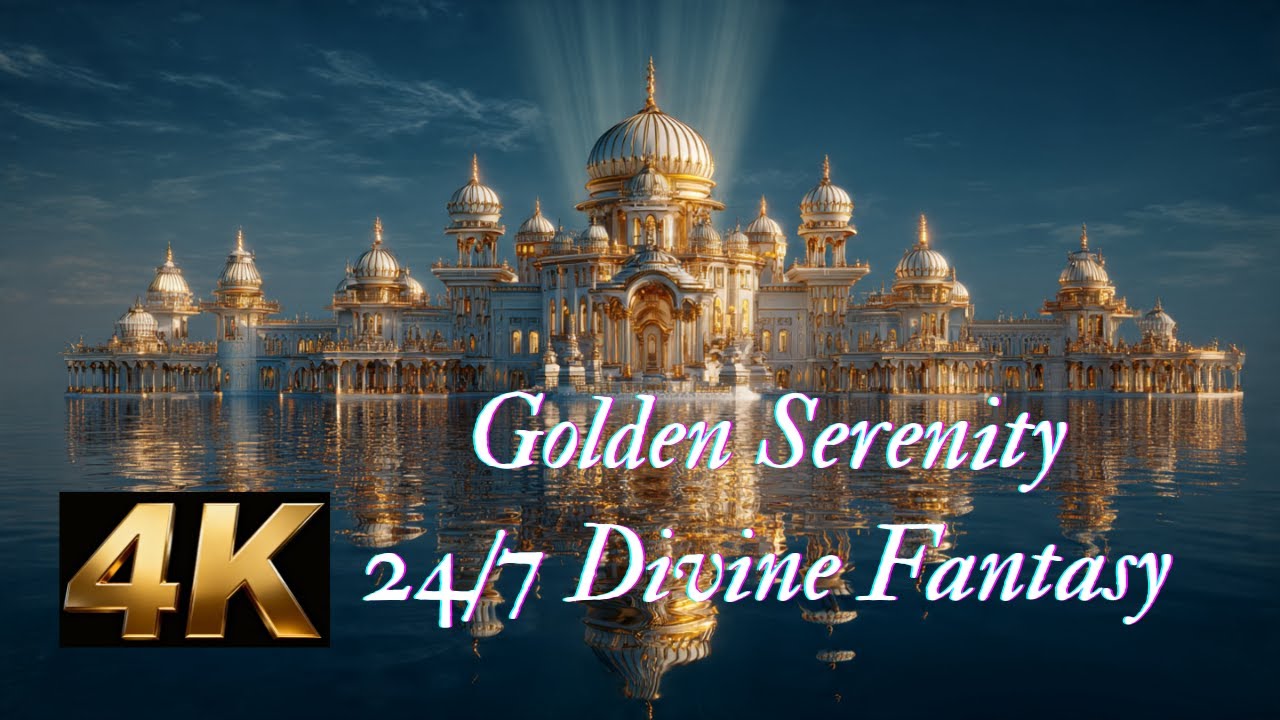 Golden Serenity ✨ 24/7 Divine Fantasy Music & Cinematic AI Visuals (4K Live)