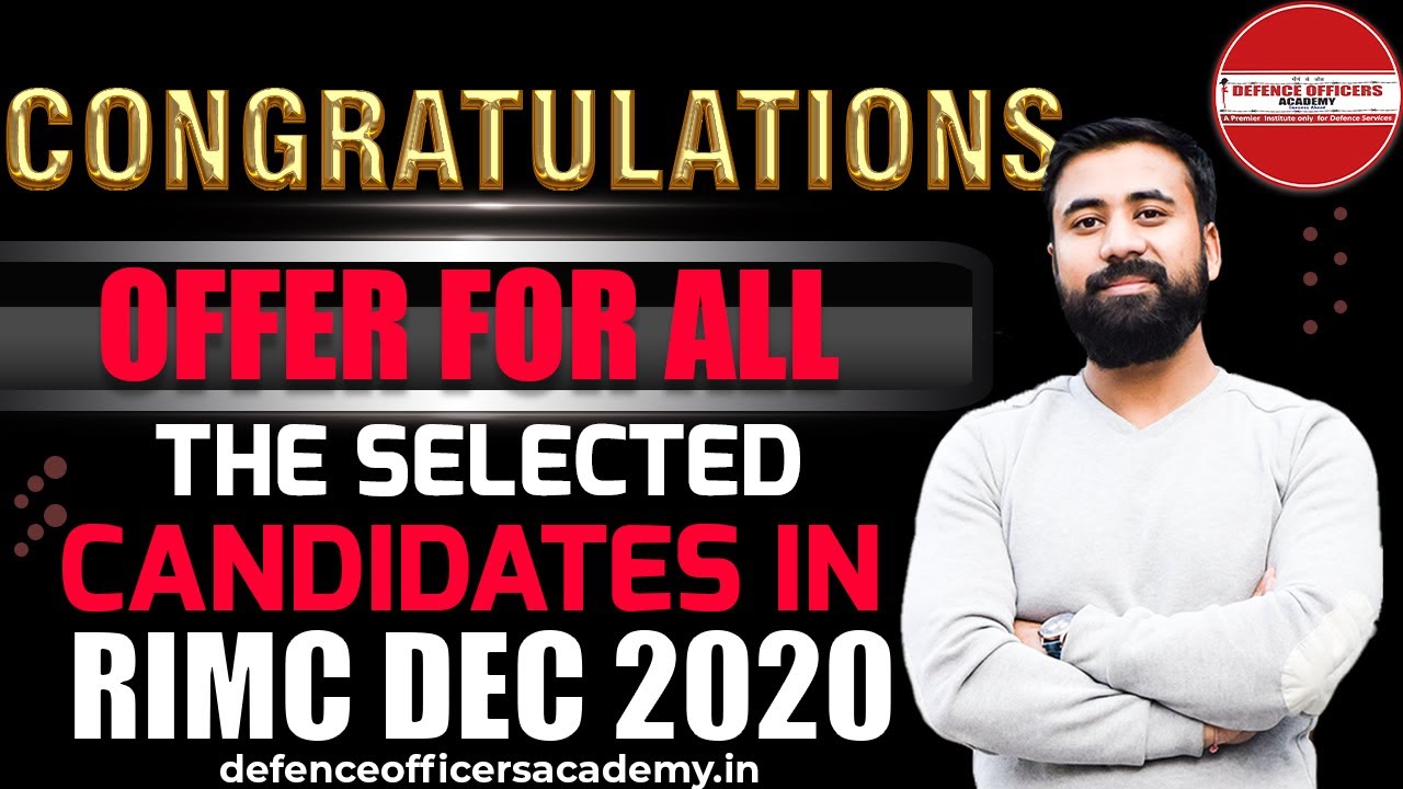 Offer for all the selected candidates of RIMC DEC 2020| RIMC Interview Course | 10% OFF | #RIMC