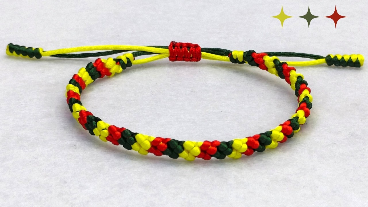Просто! Браслет дружбы из трех цветов.