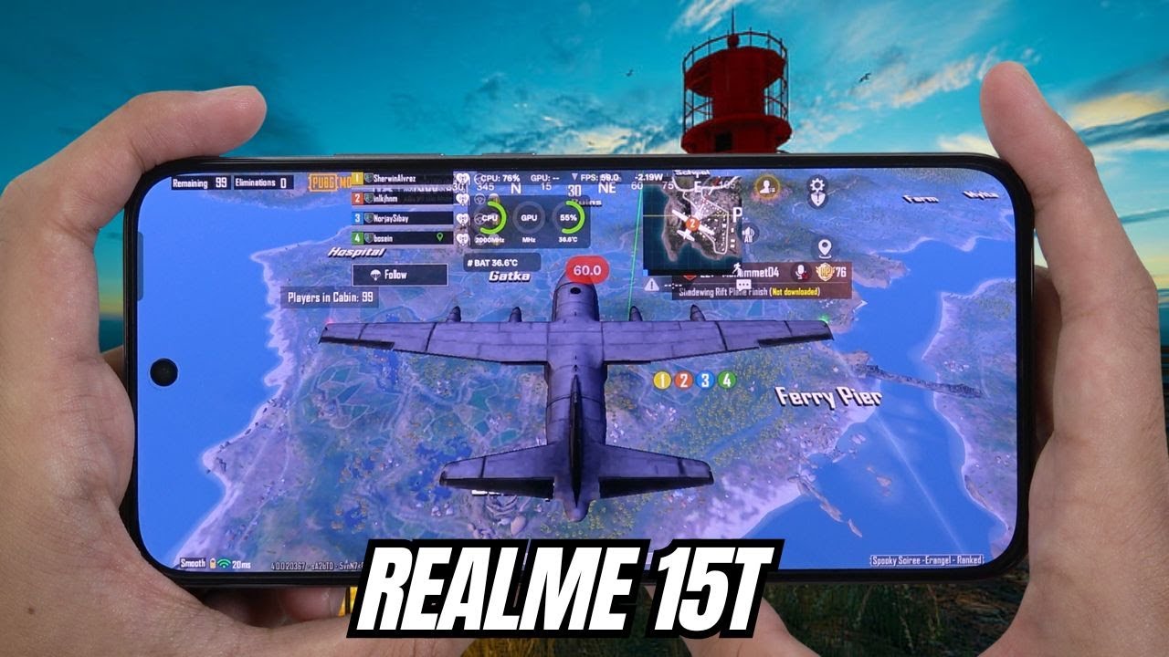 Realme 15T test game PUBG Mobile | Dimensity 6400 Max
