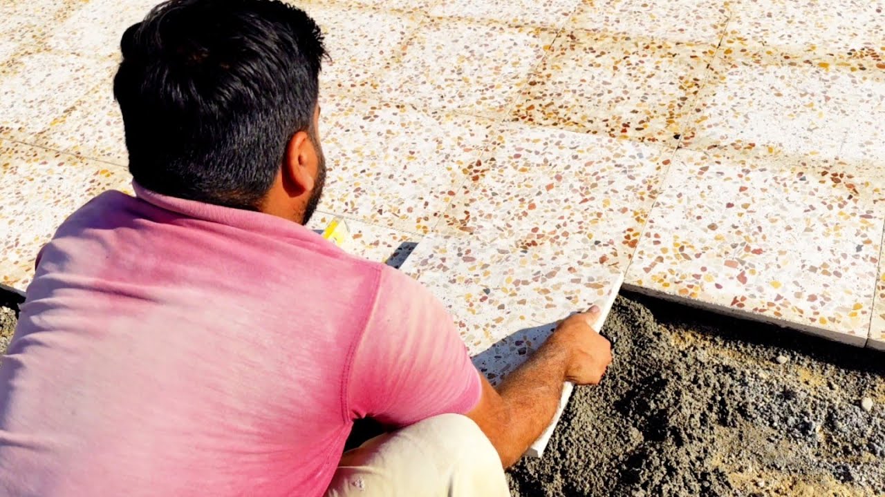 Quick floor mosaic installation