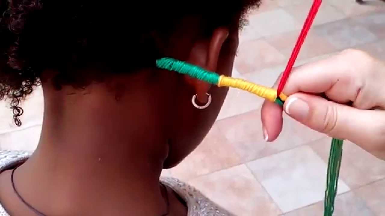 trenza con hilo y dreadlocks