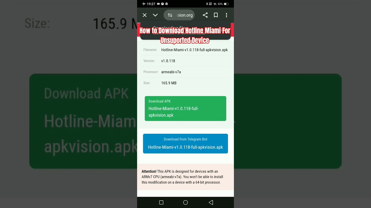 how to Download Miami hotline For Unsuported device