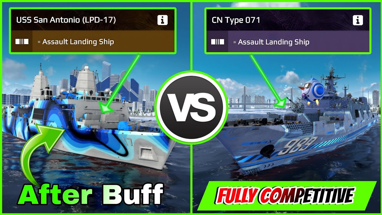 USS San Antonio After Buff vs CN Type 071 🔥 Mega Battles 💪- Modern Warships 