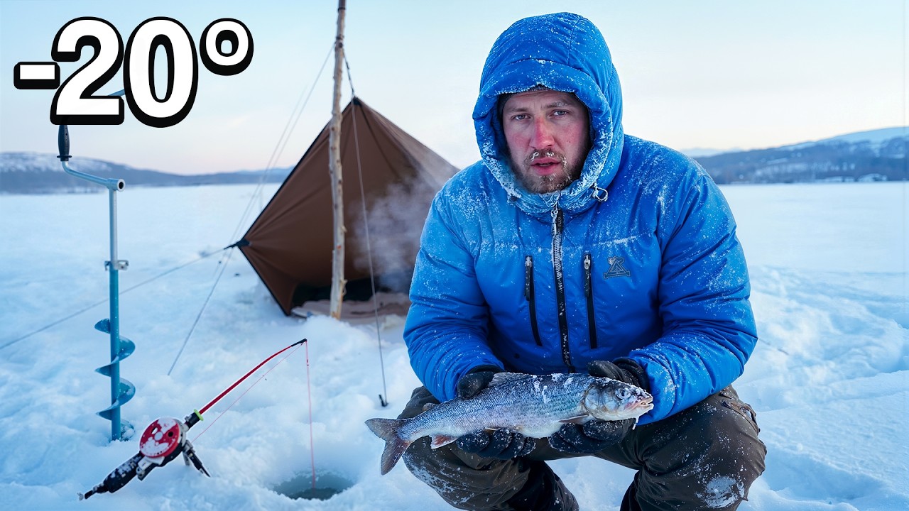 4 Dagen Alleen Eten wat Ik Vang in de Poolcirkel -20°C (Volledig Avontuur)