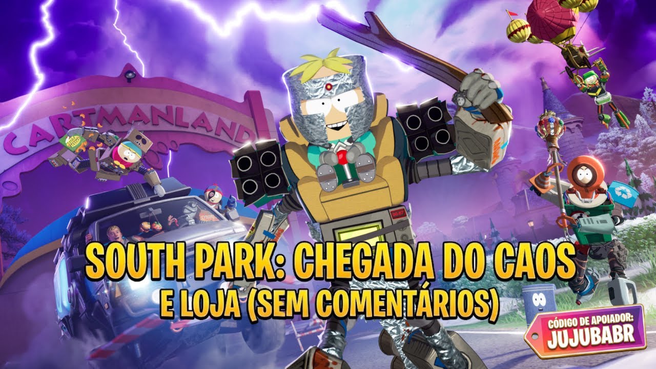 TODOS OS ITENS! Passe SOUTH PARK Grátis + Loja Completa no Fortnite (Chegada do Caos)
