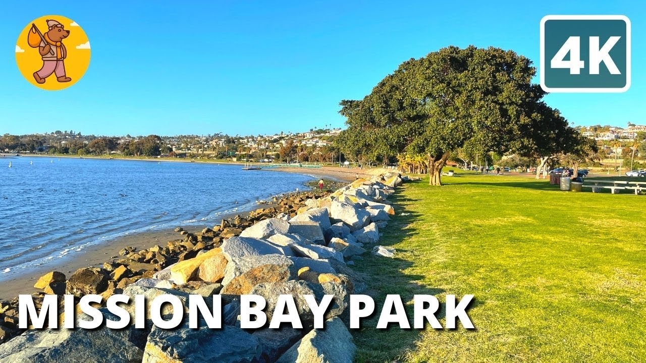 Mission Bay Park Walking Tour, San Diego CA | {4k} 🔊 Binaural Sound
