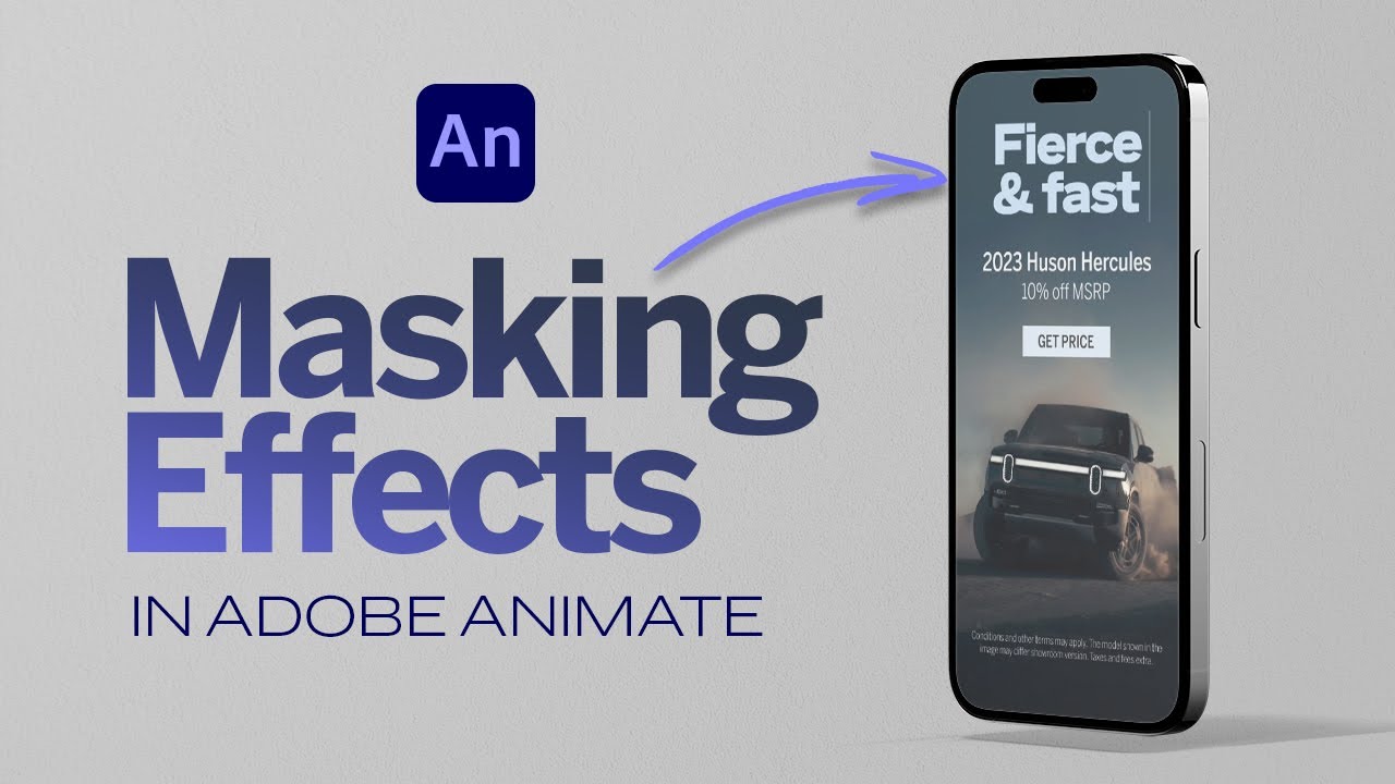 Learn how to create a text reveal effect in Adobe Animate