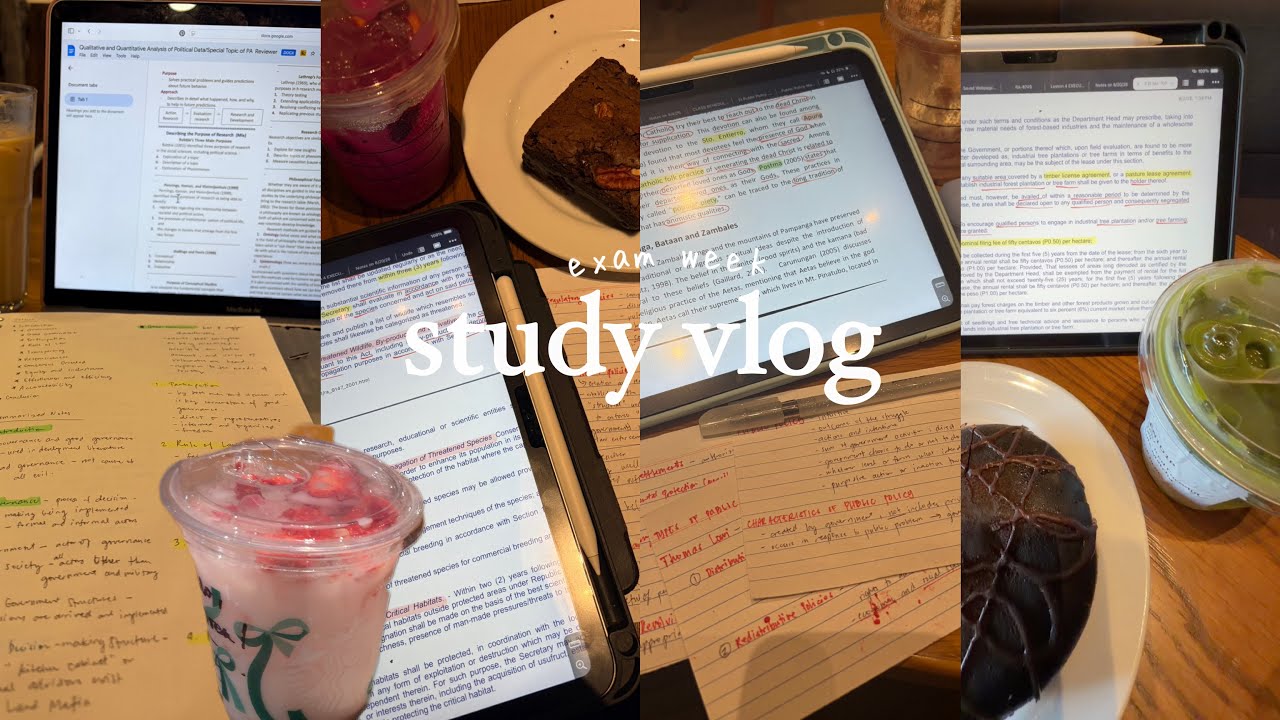 STUDY VLOG: дни перед промежуточными экзаменами! 📚 продуктивный день, учеба в кафе, мотивация к у...