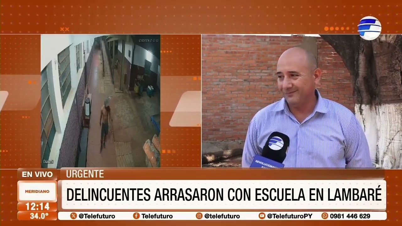 Delincuentes arrasaron con escuela en Lambaré