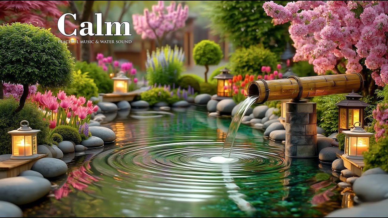 Relaxing Music Relieves Stress, Anxiety and Depression 🌿 Bamboo Water + Deep Sleep Piano Healing
