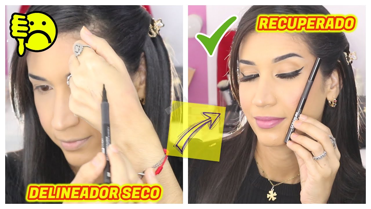 COMO RECUPERAR REPARAR Y REVIVIR un DELINEADOR DE OJOS LIQUIDO EN PLUMON SECO? - Deily Urquiola
