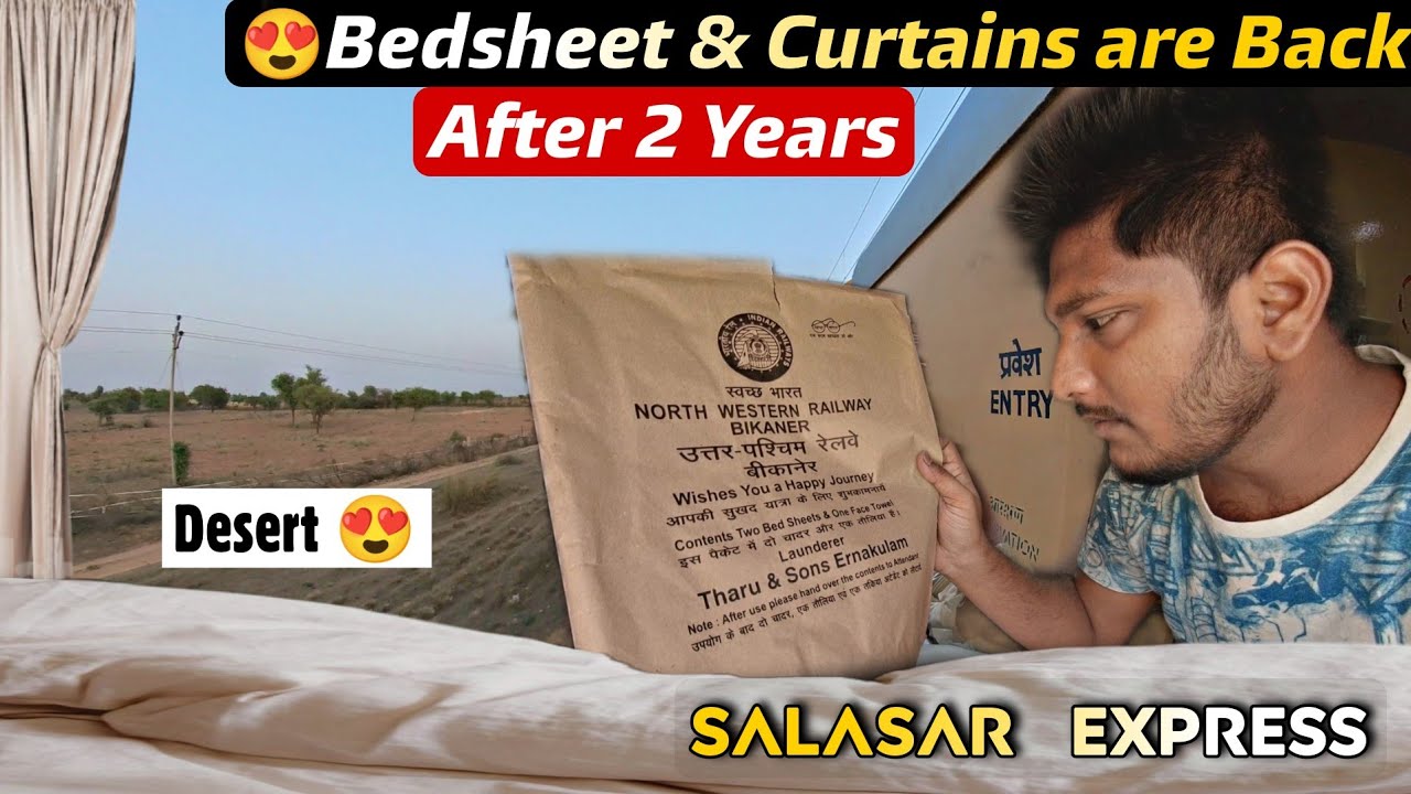 Jodhpur🏜️ to Delhi🌞 in SALASAR EXP 3rd AC * Curtains & Bedsheet are Back ❤️* #vmvlogz #22422