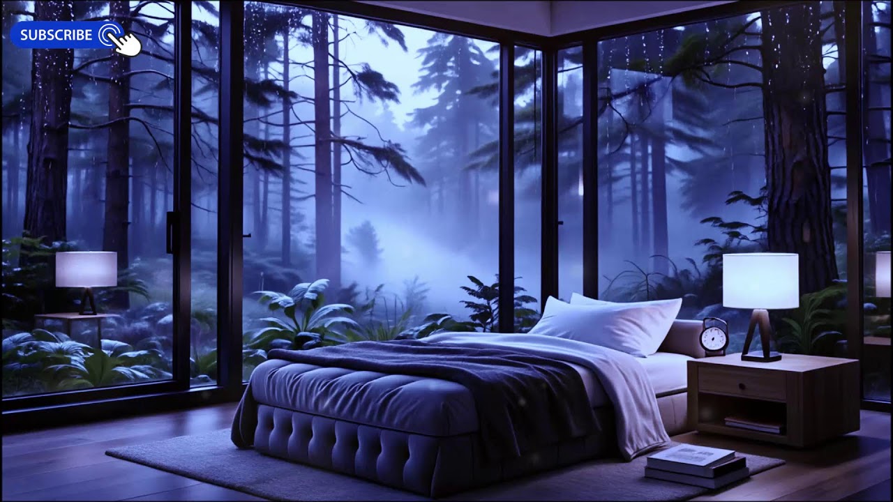 Night Rain Therapy with Soft Piano 🎹 Insomnia Relief (10 Hours)