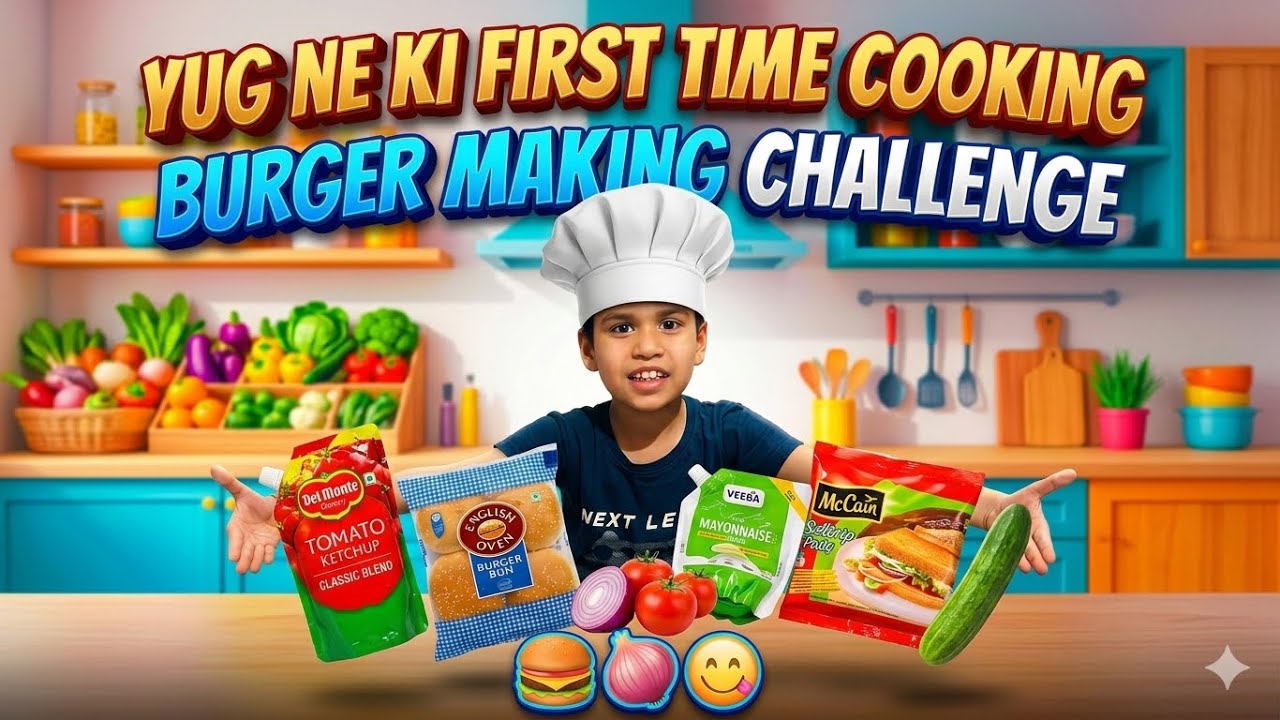 Yug 😎Ne ki First Time 👨‍🍳Cooking | Burger🍔 Making 😜Challenge |