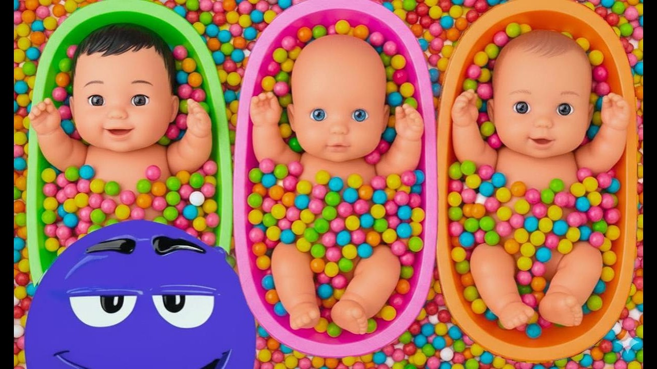 5 Minutes Satisfying with Full of 3 Rainbow BathTubs Candy with M&M's & Magic Slime Cutting Video 10