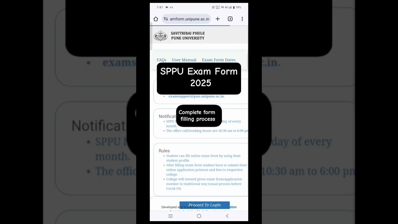 How to Fill SPPU exam form 2025