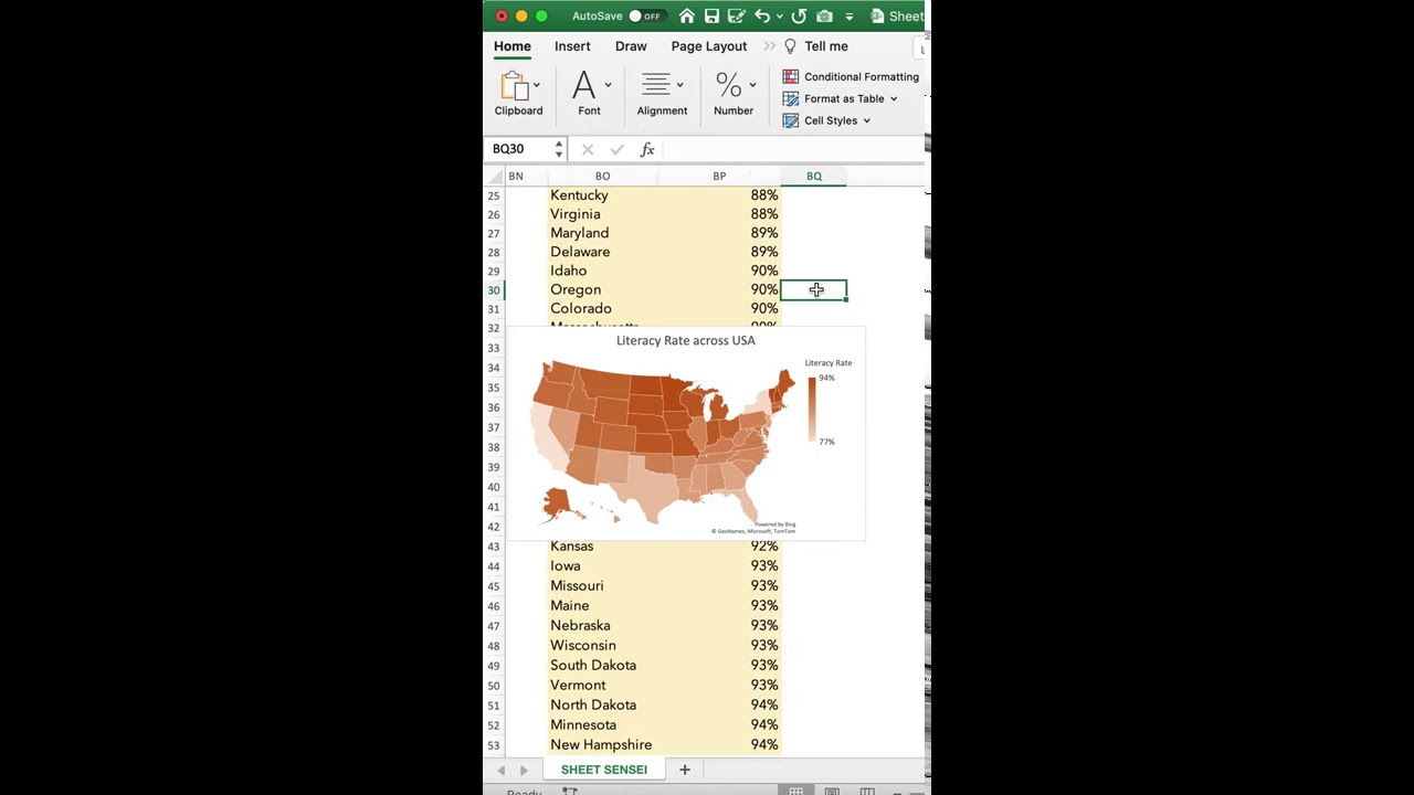 How to Add Maps in Excel | Dynamic Filled Map in Excel | Data Visualization (Excel Tutorial) #shorts