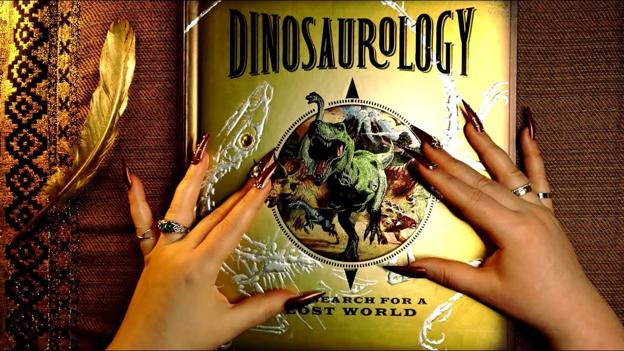 ASMR Interactive Book Tracing, Tapping , Page Turning 📗 Dinosaurology 💋 Whispering & Reading